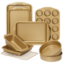 Baking Pans Set with Wave Texture, 0.8mm Thick (9-Piece)