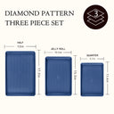 Diamond pattern baking tray three piece set