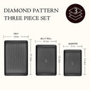 Diamond pattern baking tray three piece set