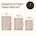 Diamond pattern baking tray three piece set