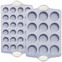 Ceramic nonstick muffin and cupcake pan set with 12-cup and 24-cup pans, cream