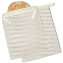 Reusable Beeswax Linen Bread Bags, Large 17x12.6" (2-Pack)