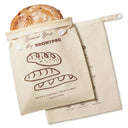 Reusable Beeswax Linen Bread Bags, XL 17x13.5" (2-Pack)