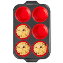 6 Cup Jumbo Silicone Muffin Pan with Metal Frame