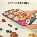 12 Cup Silicone Muffin Pan with Metal Frame
