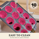12 Cup Silicone Muffin Pan with Metal Frame
