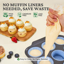 12 Cup Silicone Muffin Pan with Metal Frame