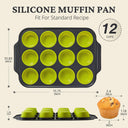 12 Cup Silicone Muffin Pan with Metal Frame