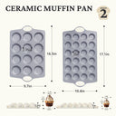 Ceramic Muffin Pan Set 12-Cup and 24-Cup