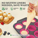 12 Cup Silicone Muffin Pan with Metal Frame