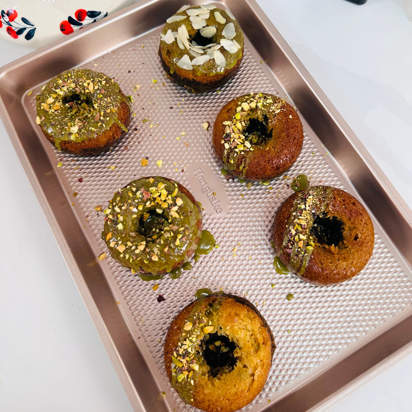 baked matcha almond donut