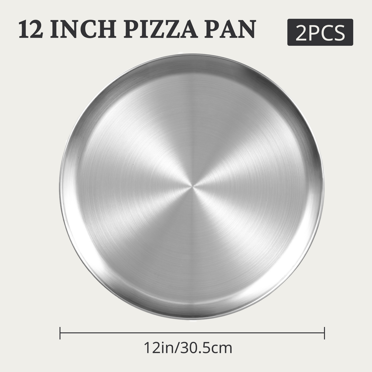 Stainless Steel Pizza Pan with Cutter (2-Pack)