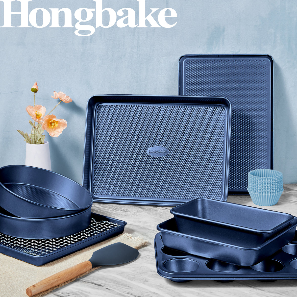 Diamond Texture Nonstick Bakeware Set (22-Piece)