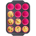 12 Cup Silicone Muffin Pan with Metal Frame