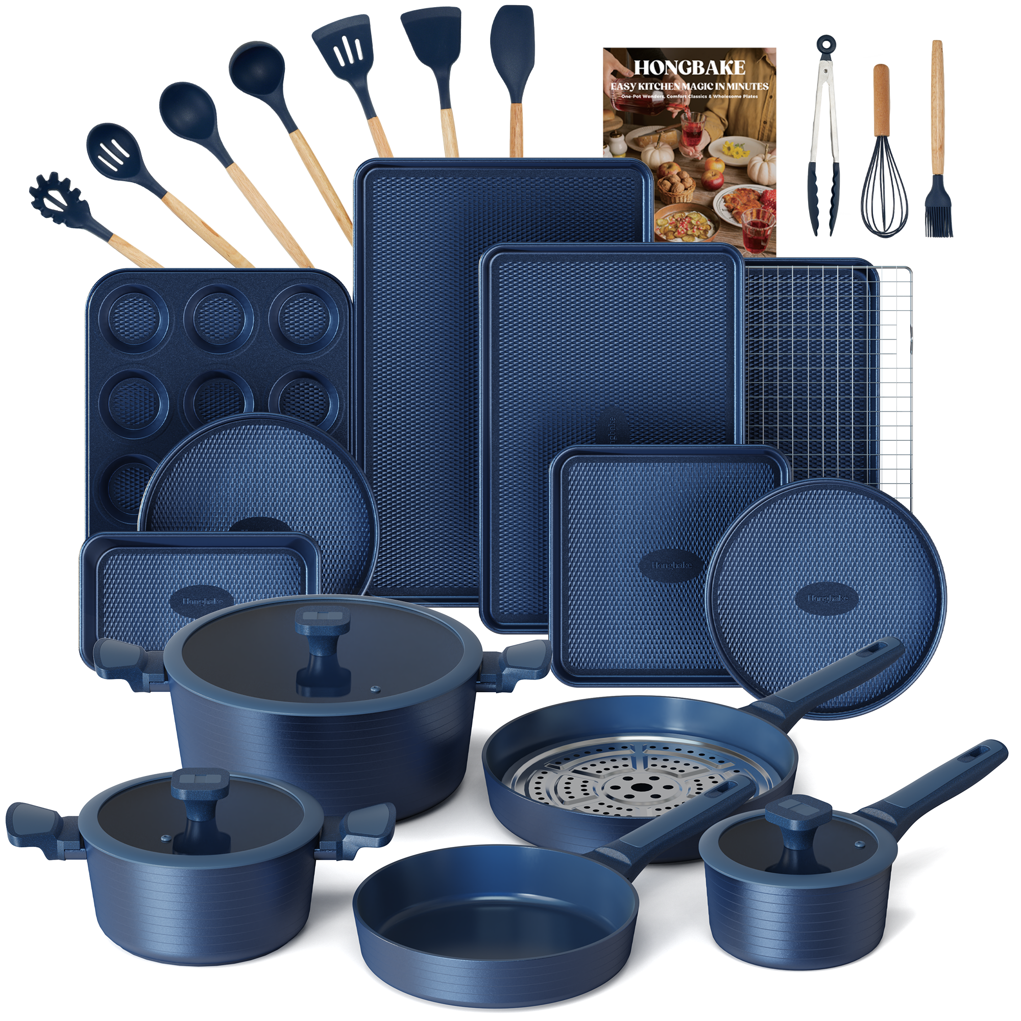Diamond Texture Bakeware & Ceramic Cookware Set (26-Piece) – Hongbake