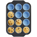 12 Cup Silicone Muffin Pan with Metal Frame
