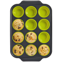 12 Cup Silicone Muffin Pan with Metal Frame