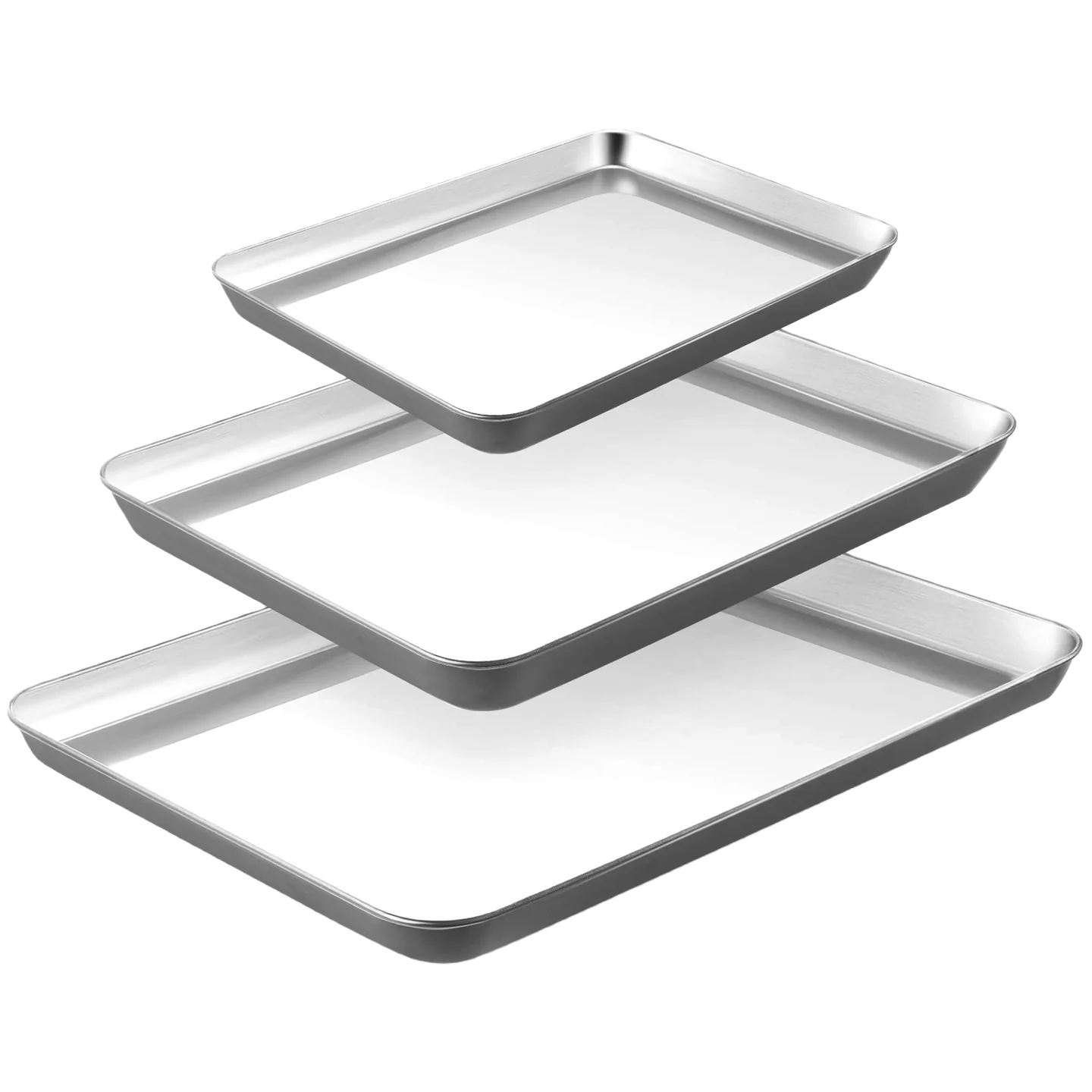Baking Sheet Pan Set with Mirror Finish, 9/12/16 Inch (3-Piece)