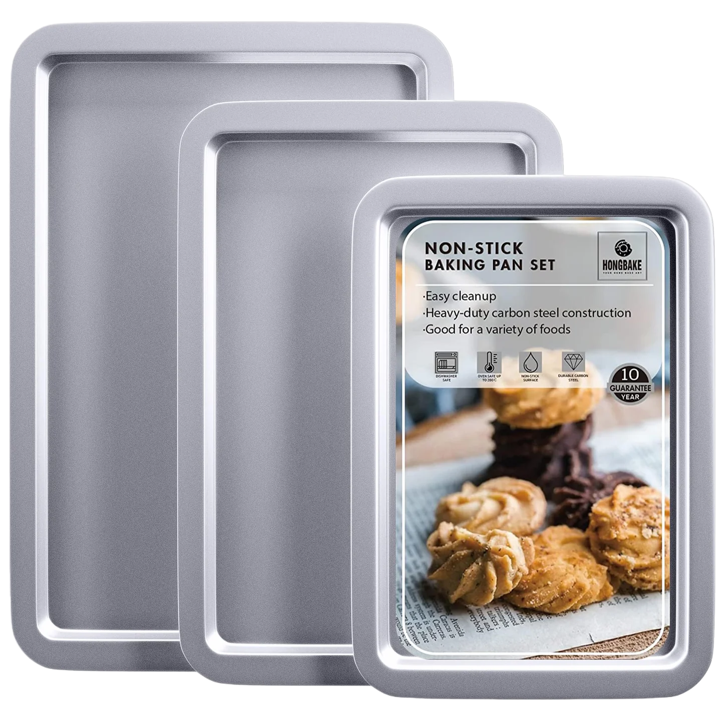 Baking Sheet Set with Wider Grips (3-Piece)