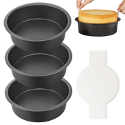 Nonstick Round Cake Pan, 8-Inch (3-Pack) with Parchment Sling (100-Pack)