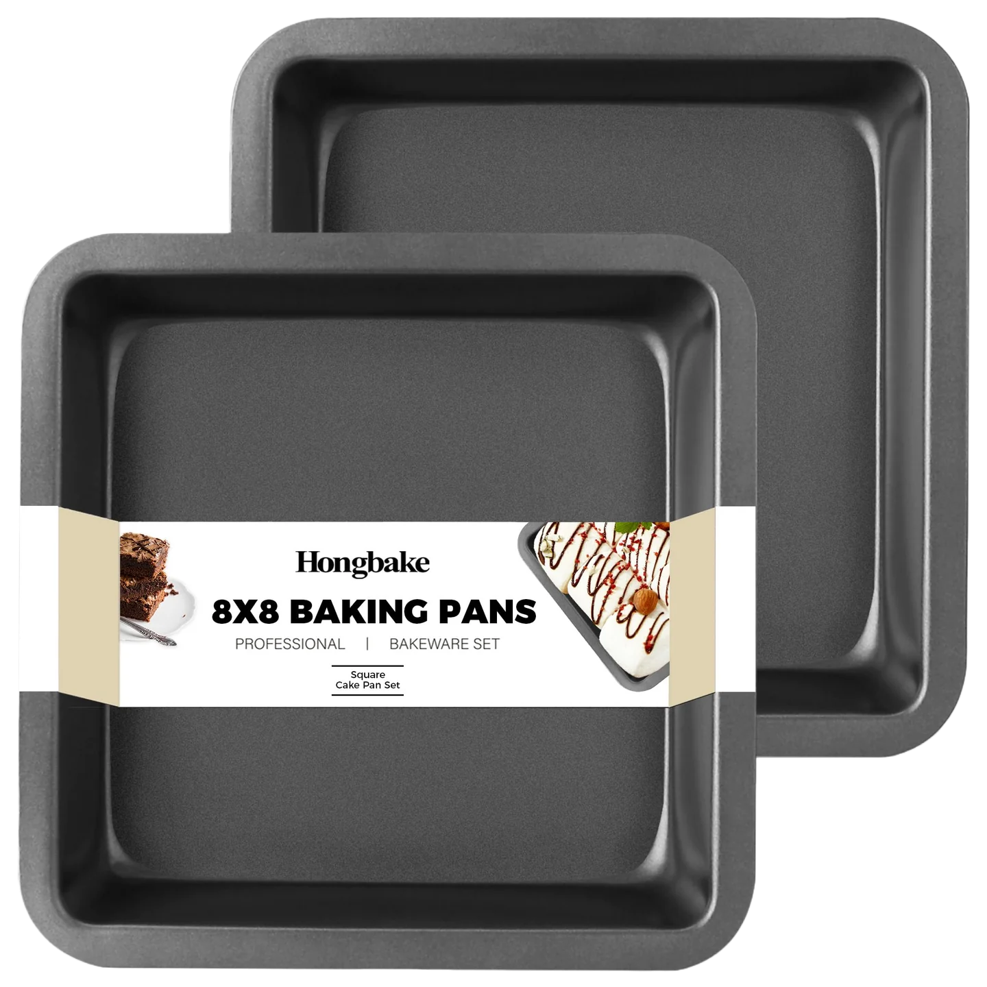 8×8 Nonstick Square Baking Pans (2-Pack)