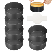 Nonstick Round Cake Pan, 6-Inch (6-Pack) with Parchment Sling (120-Pack)