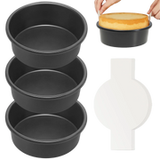 Nonstick Round Cake Pan, 6-Inch (3-Pack) with Parchment Sling (30-Pack)