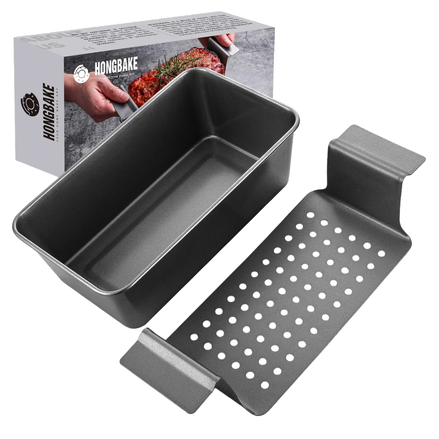 Meatloaf Pan with Drain Tray, 9 x 5 Loaf Pan with Insert