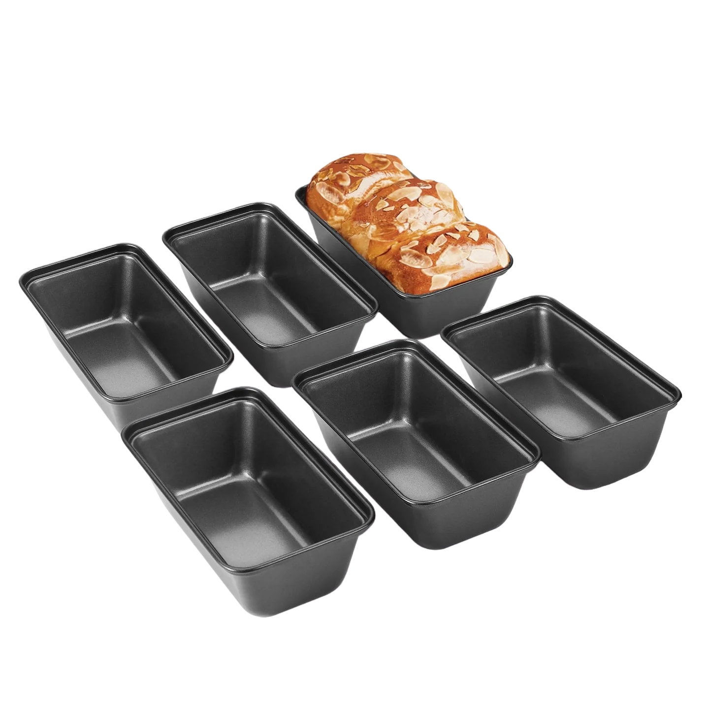 Nonstick Mini Loaf Pan, 6×3.3×2 (6-Pack)