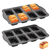 Nonstick Mini Loaf Pan, 8-Cavity (2-Pack)
