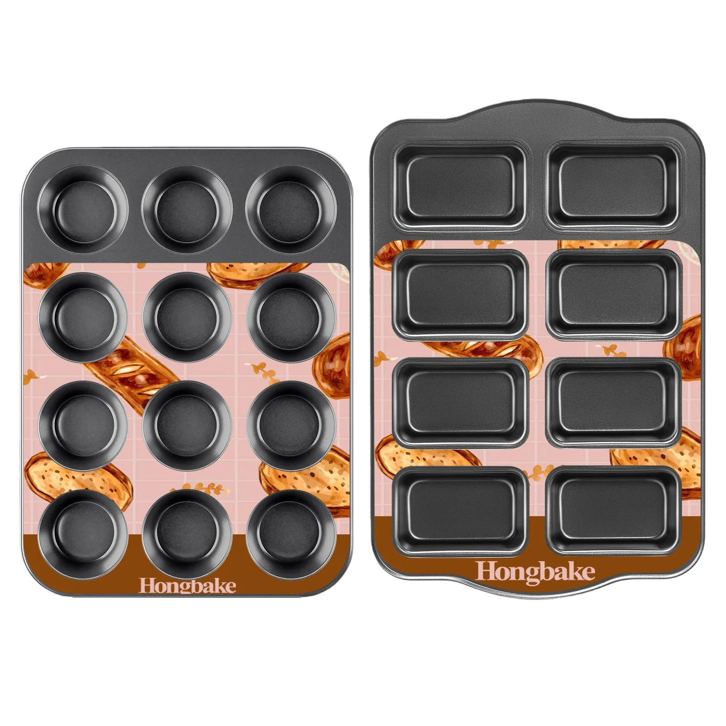 Muffin Pan 12-Cup & Mini Loaf Pan 8-Cavity Combo Set
