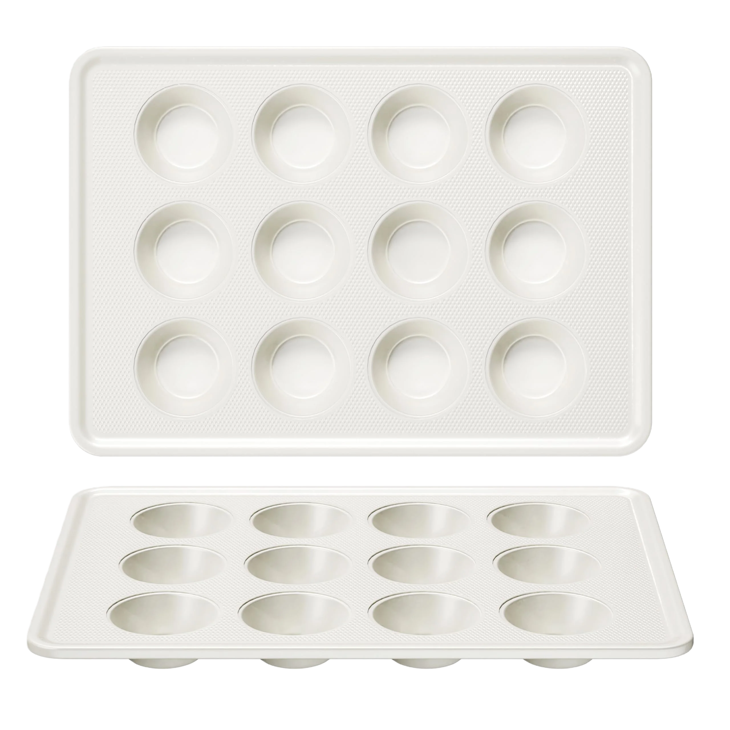 Diamond Texture Ceramic Muffin Pan, 12-Cup - Thumbnail 3