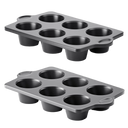 Jumbo Muffin Pan, 6-Cup, 3.5" Diameter (2-Pack)