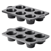 Nonstick Jumbo Muffin Pan, 6-Cup (2-Pack)