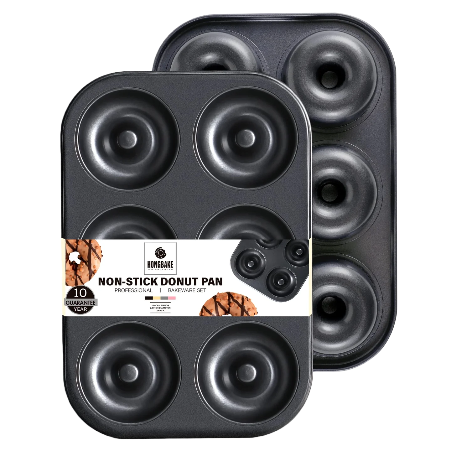 Donut Pan, Upgraded Deepened 6-Cavity (2-Pack)