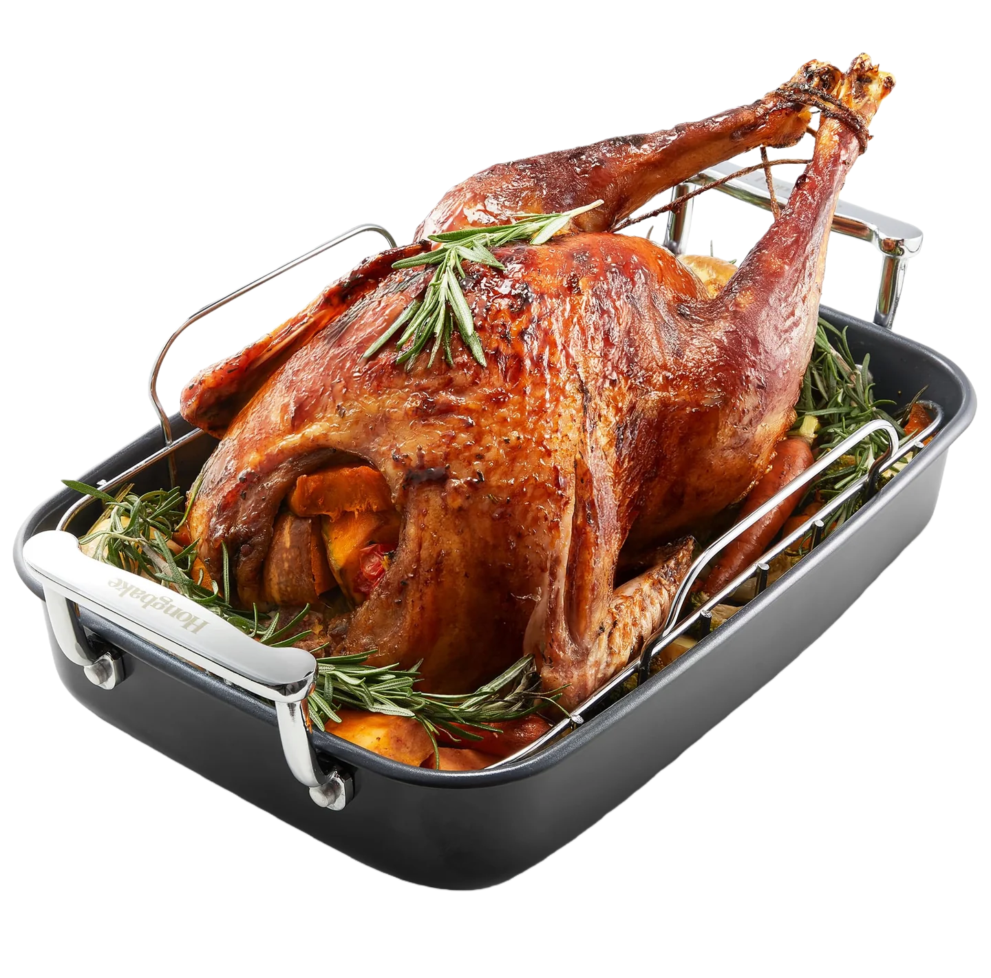 Roasting Pan with Rack, 17.6×11 Inch for 17 Lb Turkey