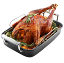 Roasting Pan with Rack, 17.6×11 Inch for 17 Lb Turkey