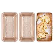Diamond Texture Nonstick Mini Loaf Pan, 6×3.3×2 (3-Pack)