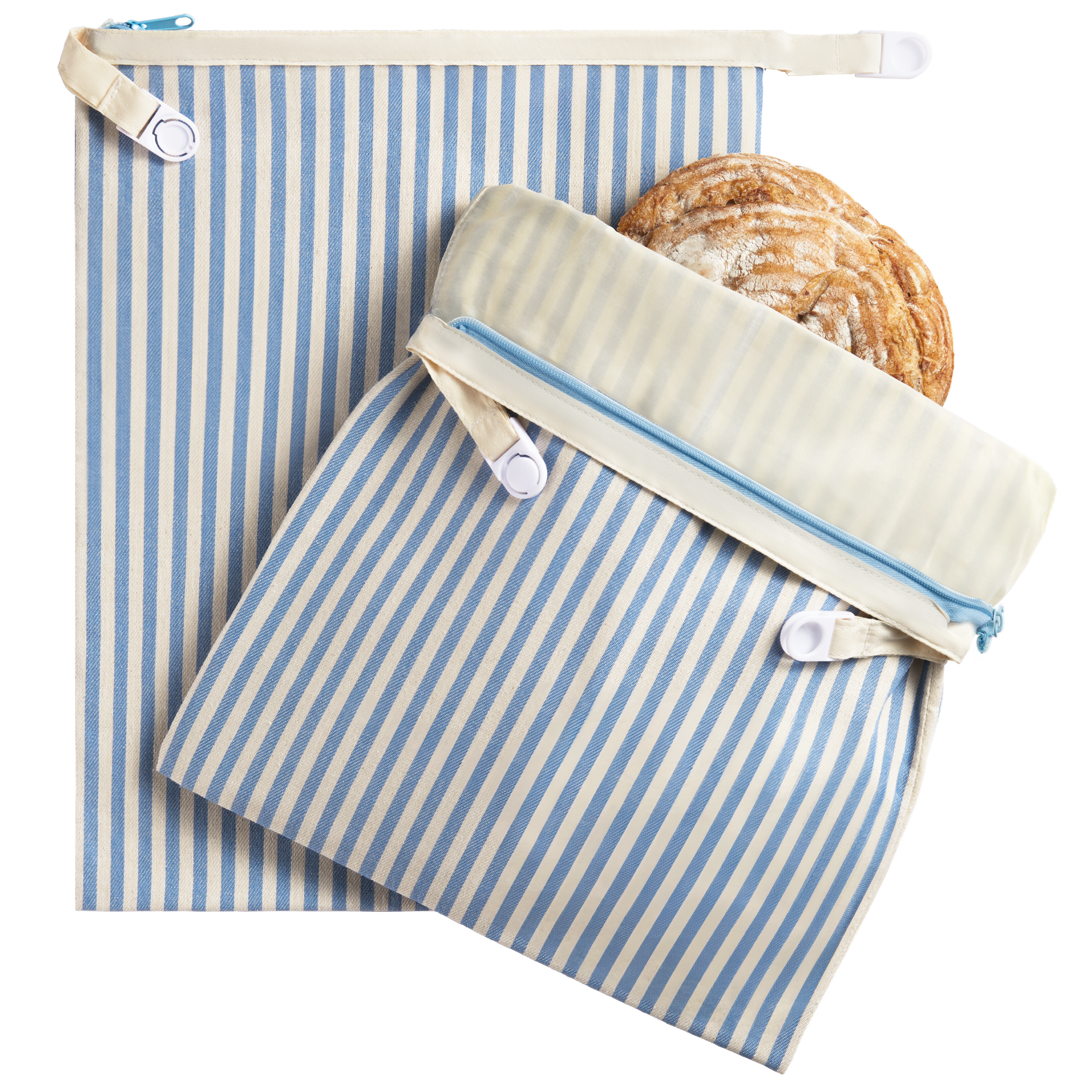 Organic Cotton & Beeswax Bread Bag with Zipper (2-Pack)