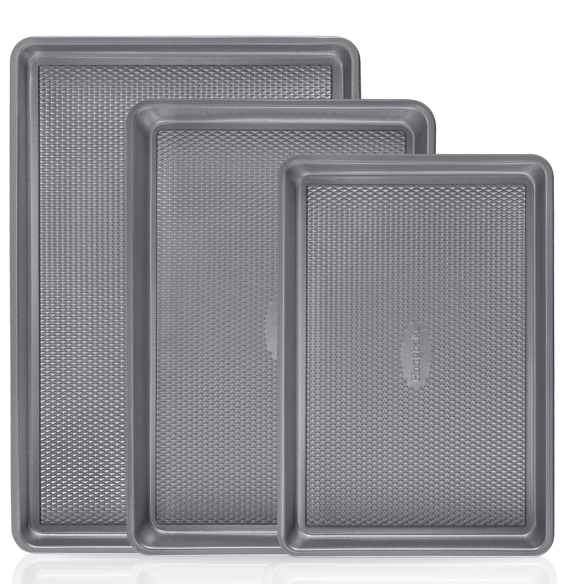 Diamond Texture Ceramic Nonstick Baking Sheet Set (3-Piece)