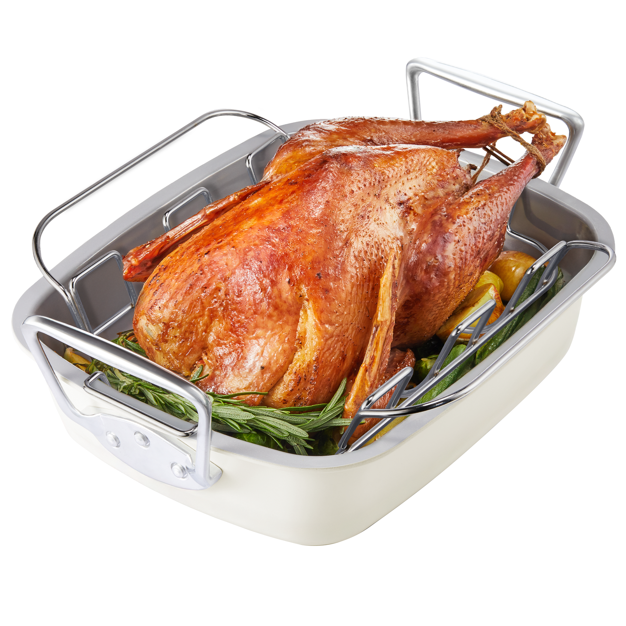 Ceramic Nonstick Roasting Pan with Rack, 18.7 × 13.6