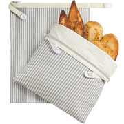 Organic Linen & Beeswax Bread Bag with Zipper (2-Pack)