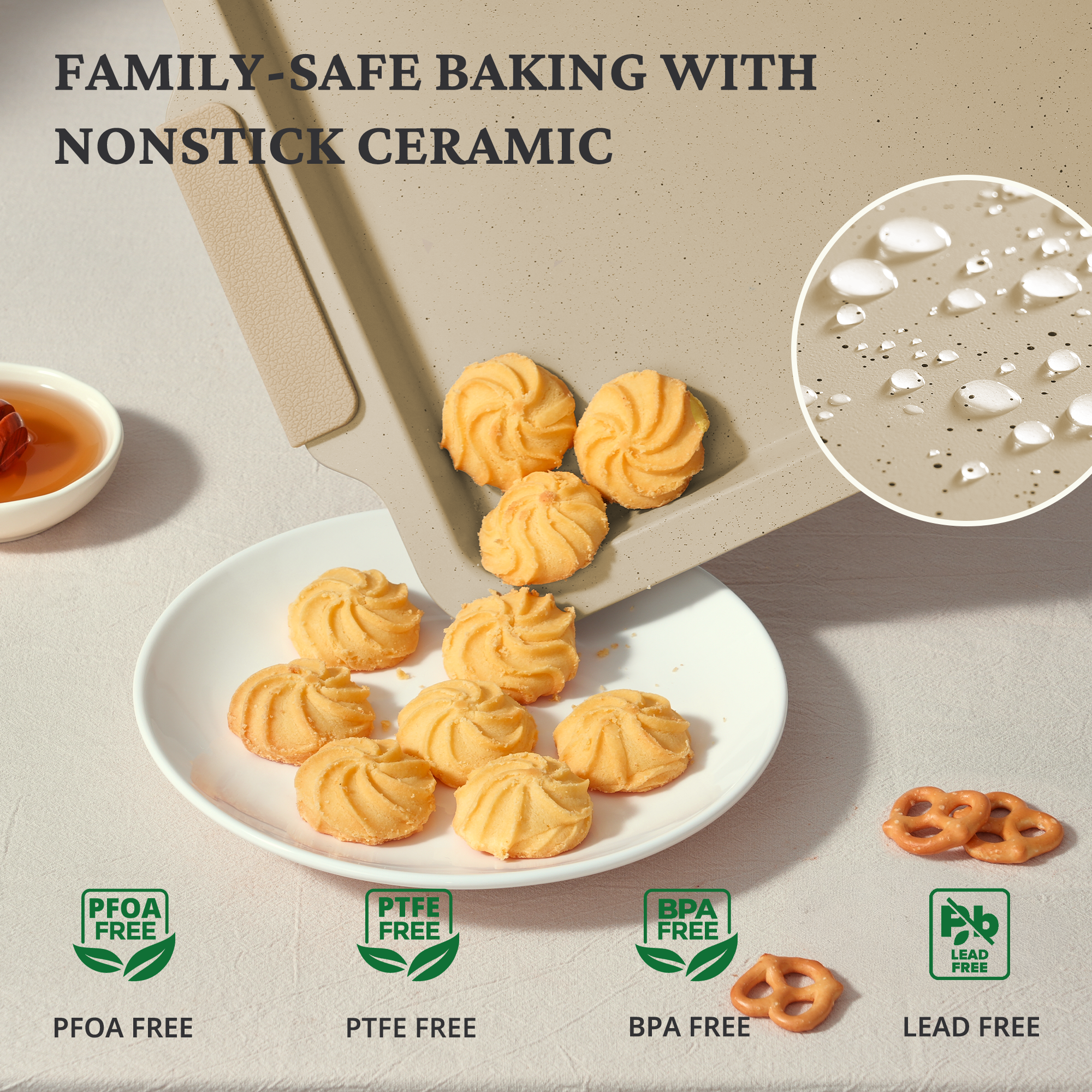 Ceramic Nonstick Aluminized Steel Bakeware Set (21-Piece)
