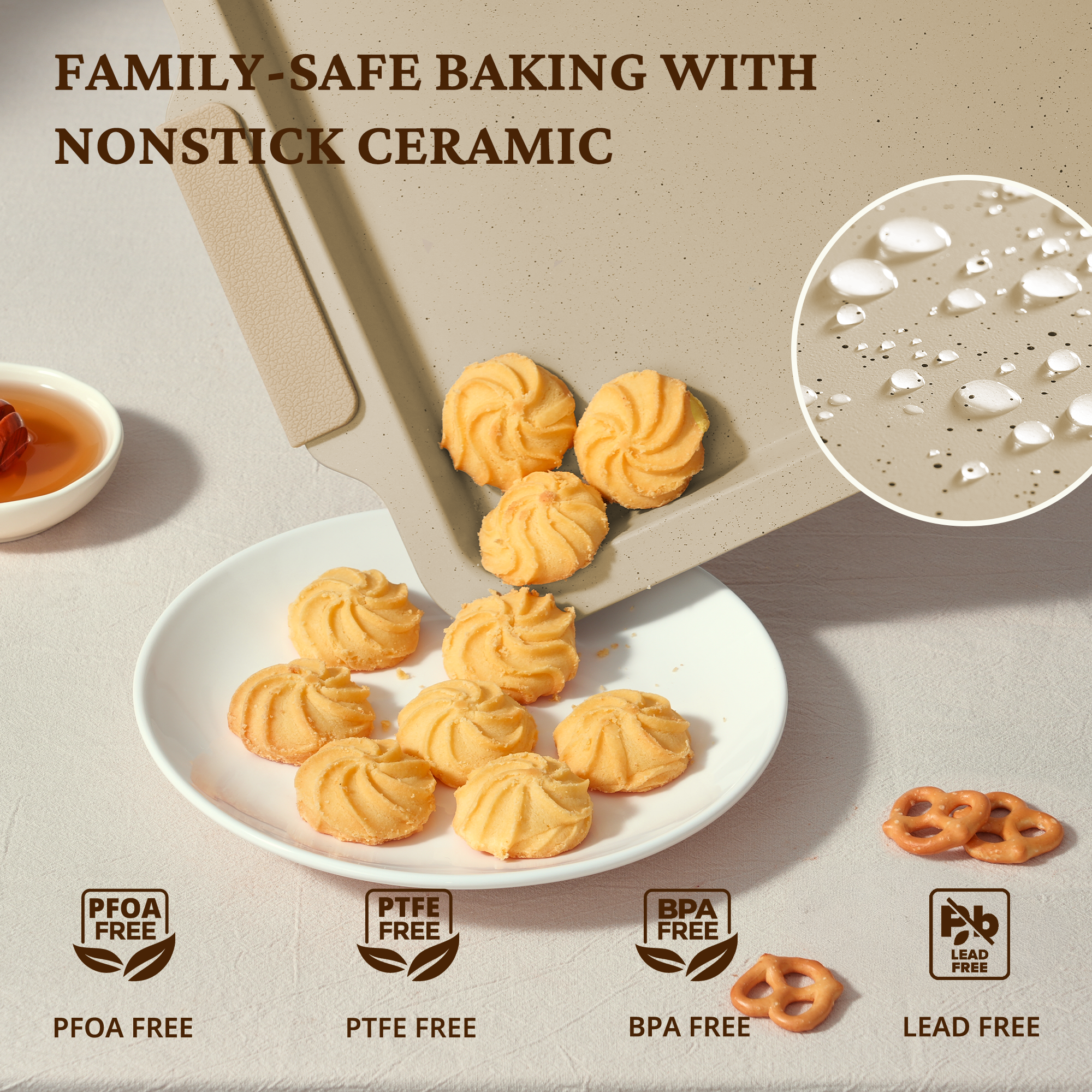 Ceramic Nonstick Aluminized Steel Baking Sheet Set (3-Piece)