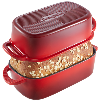 Enameled Cast Iron Loaf Pan with Lid, 9×5