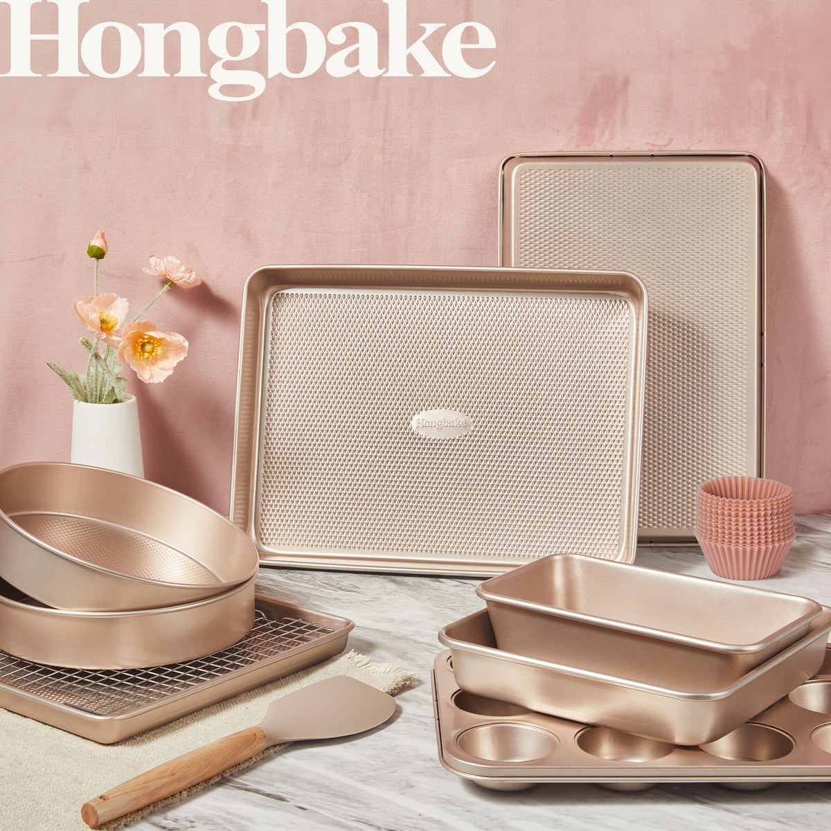 Diamond Texture Nonstick Bakeware Set (22-Piece)