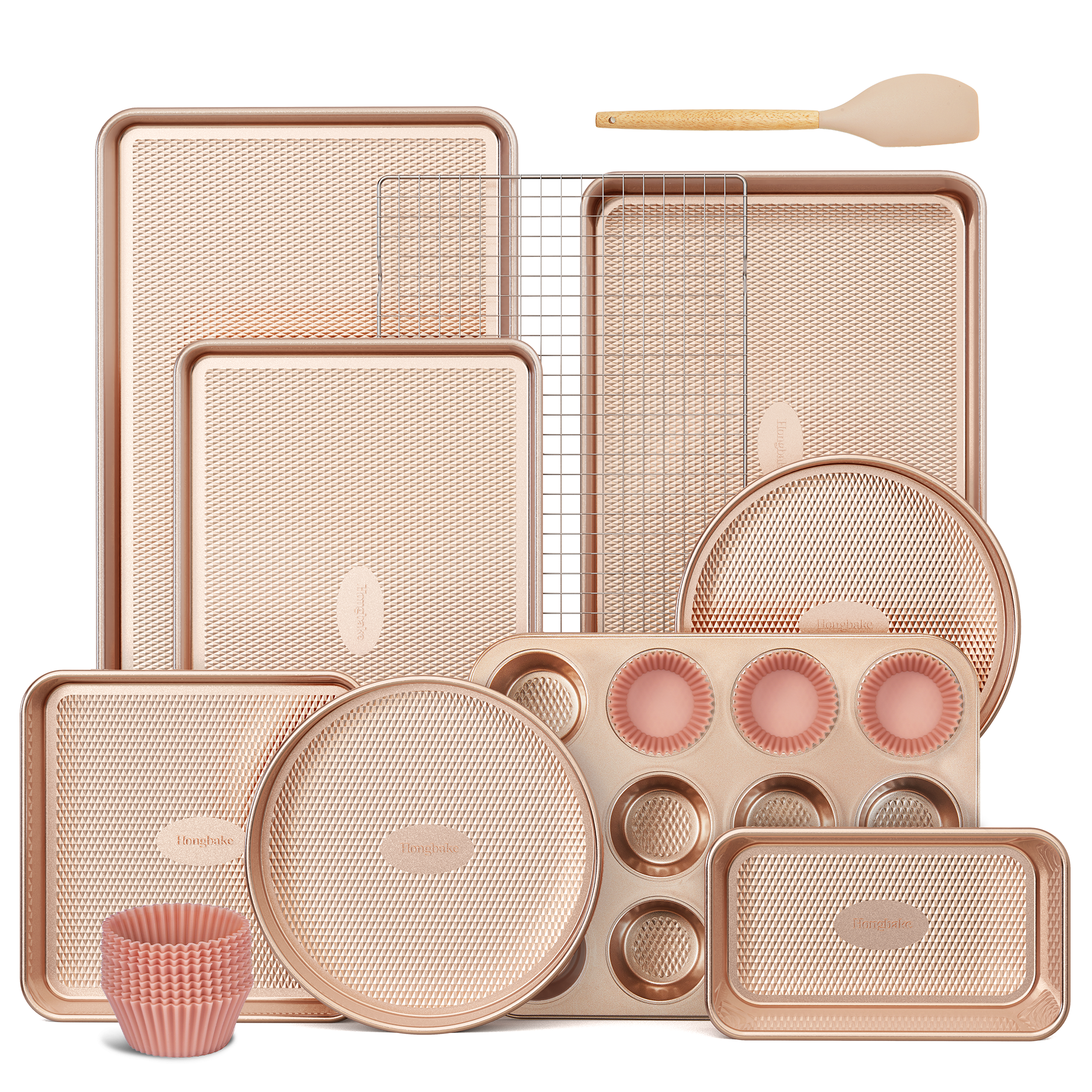 Diamond Texture Nonstick Bakeware Set (22-Piece)