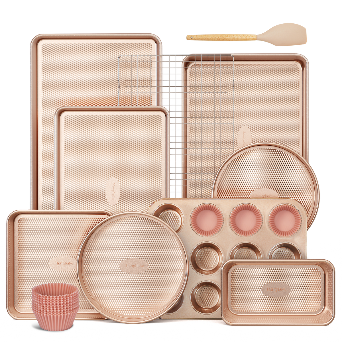 Diamond Texture Nonstick Bakeware Set (22-Piece)