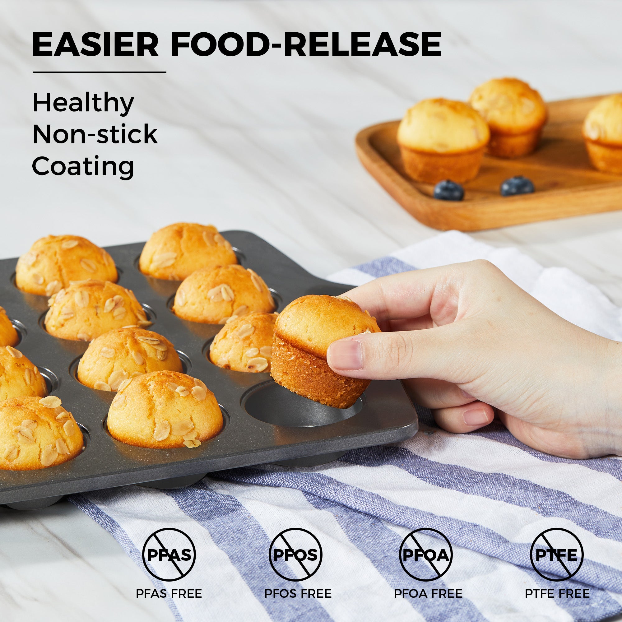 Nonstick Mini Muffin Pan, 24-Cup (2-Pack) with Cupcake Liner (240-Pack)