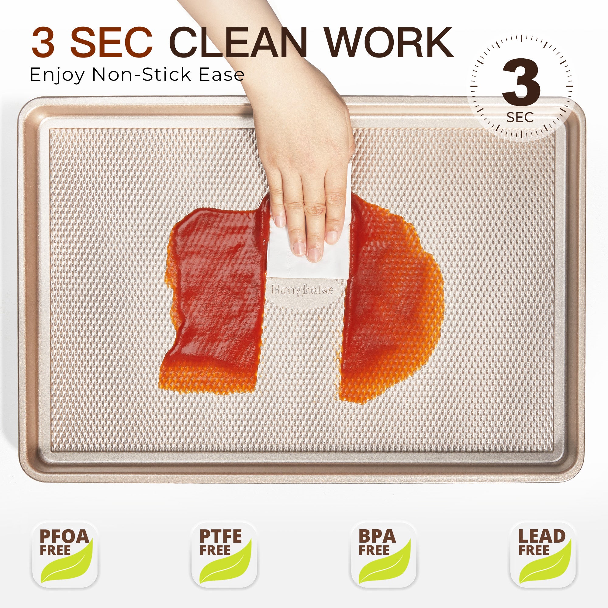 Diamond Texture Nonstick Baking Sheet Set (3-Piece) With Oven Mitts